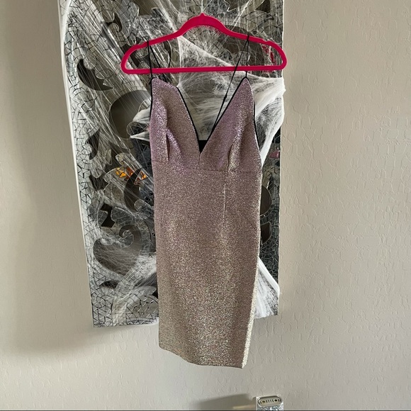 Gorgeous Express Gold/Purple Shimmer Mini Dress - Picture 2 of 5